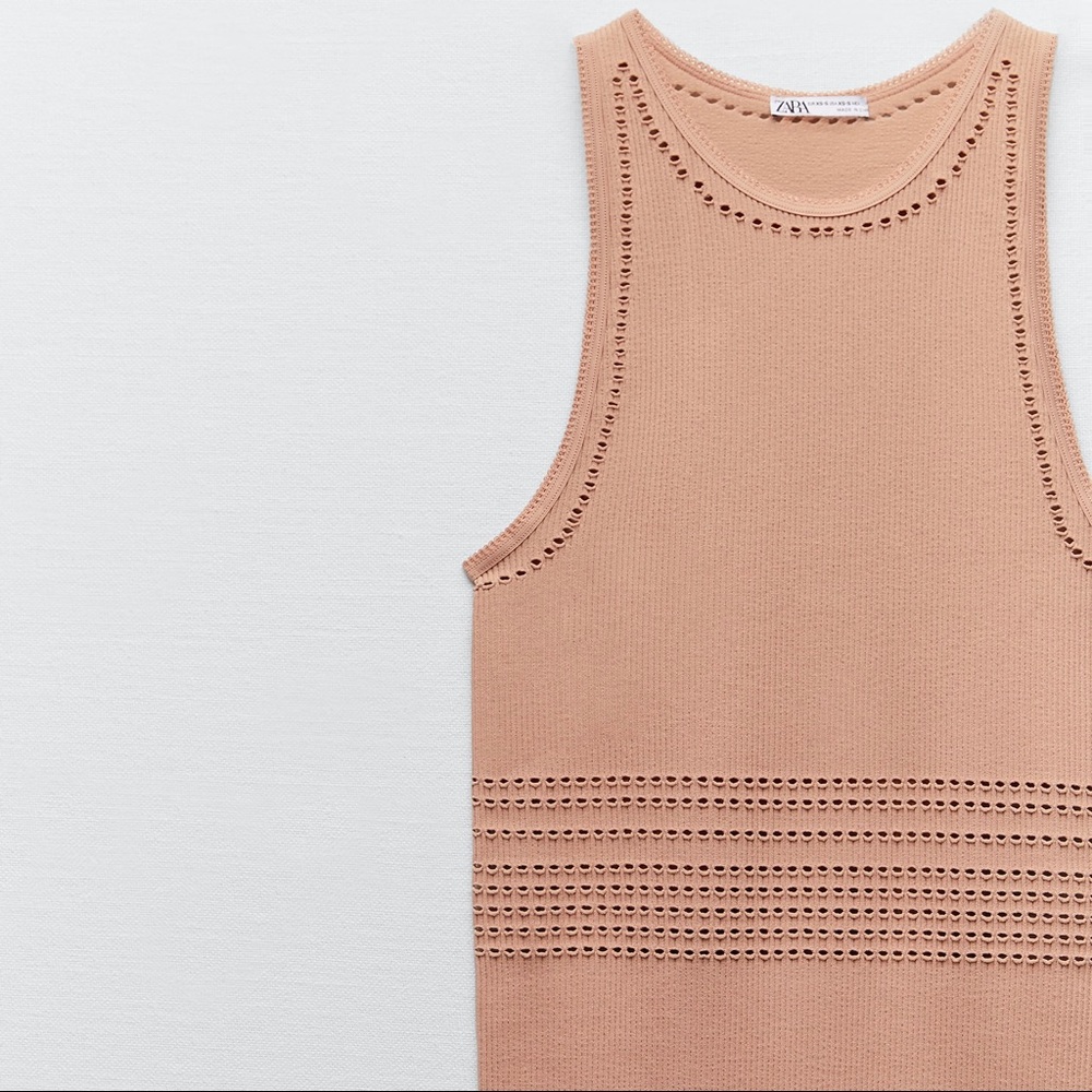 NWT Zara SEAMLESS OPENWORK DRESS size M/L - Picture 9 of 9
